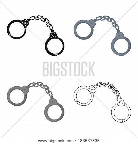 Handcuffs icon in cartoon design isolated on white background. Police symbol stock vector illustration.