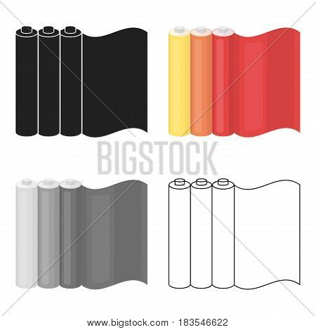 Color printing paper in cartoon style isolated on white background. Typography symbol vector illustration.