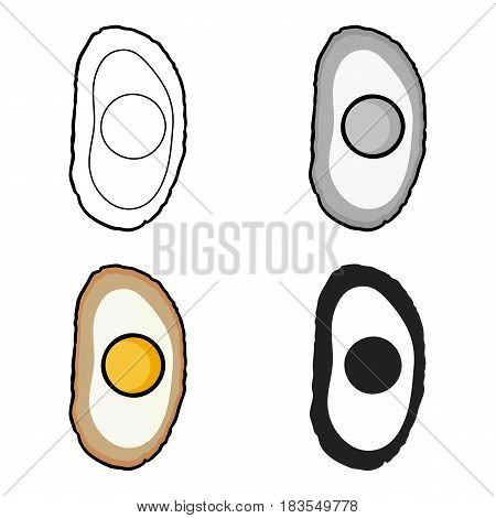 Bibimbap icon in cartoon style isolated on white background. South Korea symbol vector illustration.