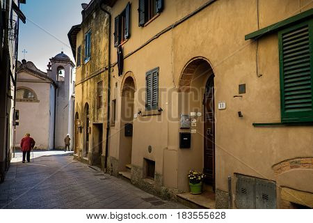 Guardistallo, Pisa, Italy - April 23, 2017: Historic Tuscany Hamlet