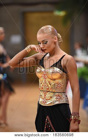 Latin Woman Dancer In A Dance Pose
