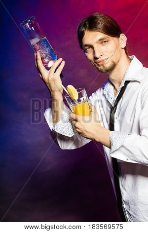 Tapster Enjoying Alcohol Beverage.