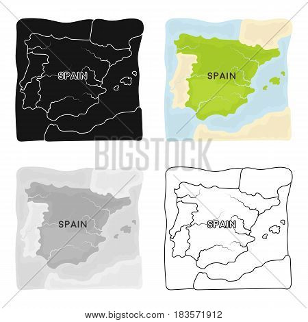 Territory of Spain icon in cartoon design isolated on white background. Spain country symbol stock vector illustration.