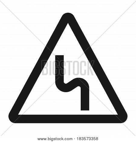 Dangerous double bend sign line icon, Traffic and road sign, vector graphics, a solid pattern on a white background, eps 10