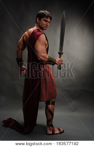 The sexy highlander is ready for his battle.