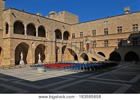 Rhodes Landmark Grandmasters Palace. Greece. Old town