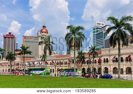 KUALA LUMPUR, MALAYSIA - OCTOBER 26, 2012: Sultan Abdul Samad Building in Merdaka Square in the cosmopolitan city of Kuala Lumpur Malaysia
