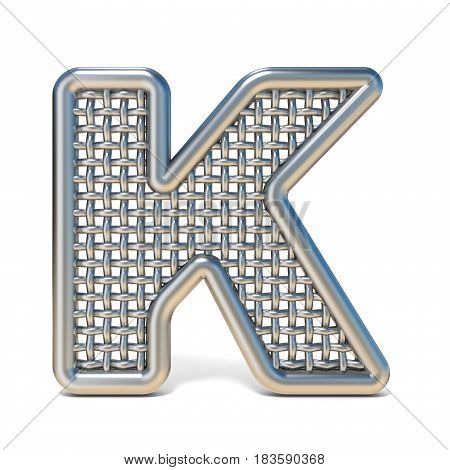 Outlined Metal Wire Mesh Font Letter K 3D