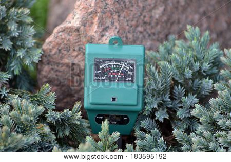 Soil moisture, light and PH meter for small private garden