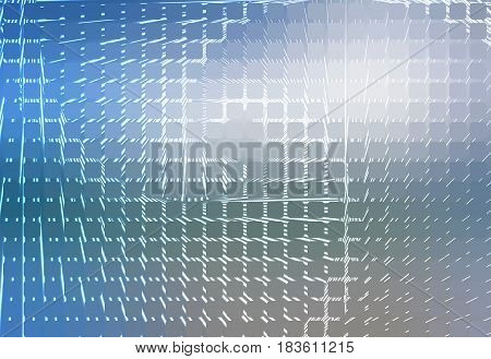 White blue shades glowing spiral mosaic rounded corners square tiles vector background