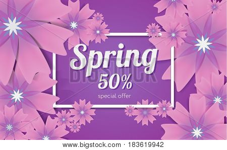 Spring Or Summer Design For Greeting Cards. Flowers Set.