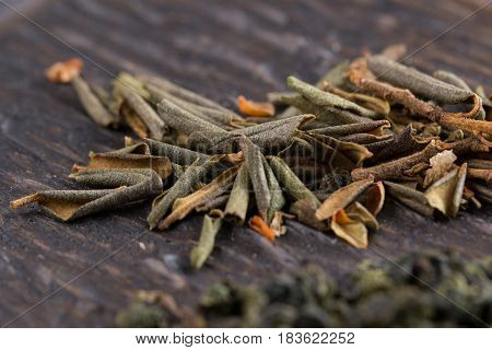 Rhododendron Adamsii Macro. Dry medicinal tea leaves