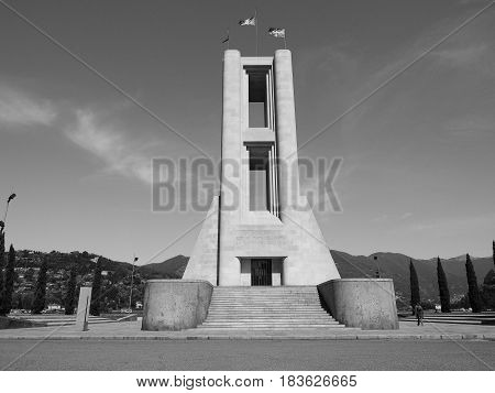 Monumento Ai Caduti War Memorial In Como In Black And White