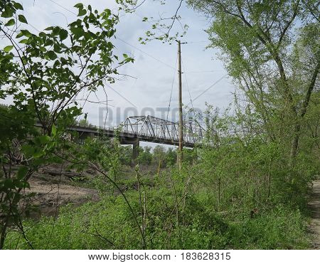 Utica Bridge over the Illinois River as viewed from the return path from St. Louis Canyon at Starved Rock State Park