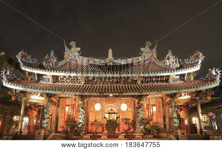 Dalongdong Baoan temple Taipei Taiwan. Dalongdong Baoan temple was originally built by clan members in Tongan, Xiamen, Fujian, who immigrated to Taipei in the early 19th century.