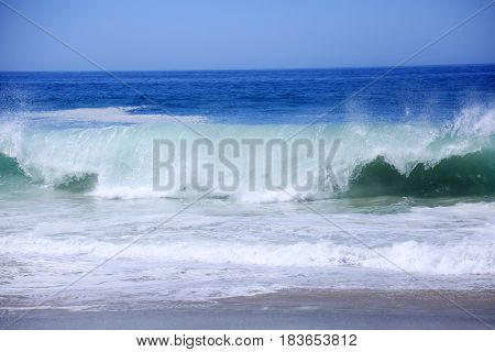 Laguna Beach California Coast Line with the Pacific Ocean Waves, Tide and Sea Foam