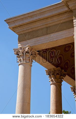 In Italy   Olgiate Olona Varese  The Old Wall  Church   Column