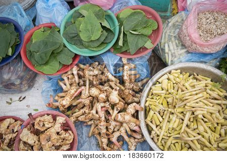 Laos Vientiane Talat Sao Market Fegetable