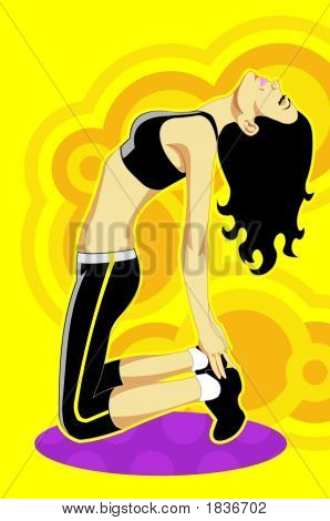 Girl Exercising Yoga 