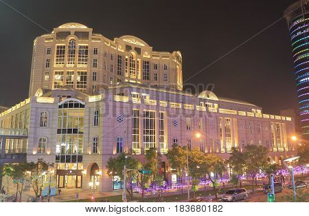 TAIPEI TAIWAN - DECEMBER 6, 2016: Unidentified people visit Bellavita shopping mall in Xinyi shopping district.