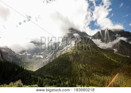 Mt Siguniang scenery in Sichuan of China