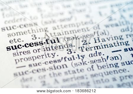 Definition of word successful in dictionary selective focus