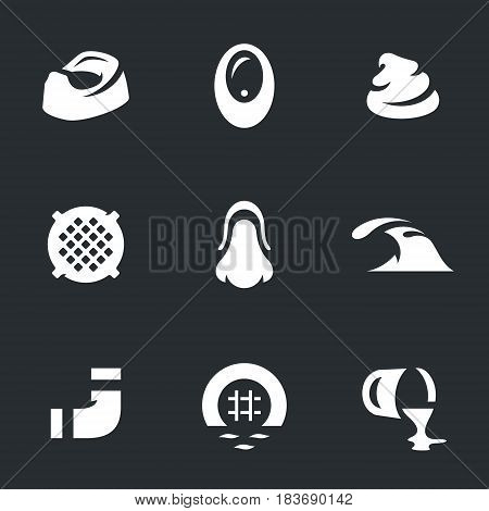 Toilet pot, pisuar, shit, sewage hatch, nose with clothespin, wave, pipe, tunnel, drain.