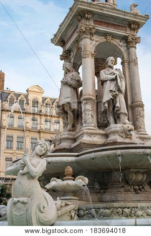 Fountain at Place de Jacobins in Lyon