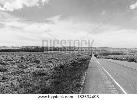 Colorado State Highway 139 In Monochrome