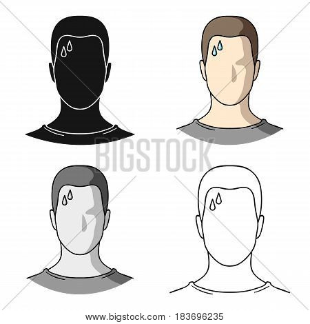 A sweaty man.The man is sweating from diabetes.Diabetes single icon in cartoon style vector symbol stock web illustration.