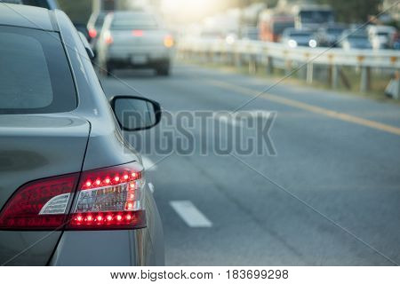 Cars on the road heading towards the goal of the trip. tourism And Race car.
