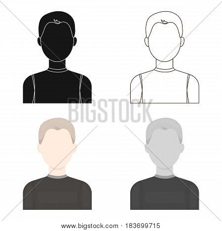 Boy icon cartoon. Single avatar, peaople icon from the big avatar monochro