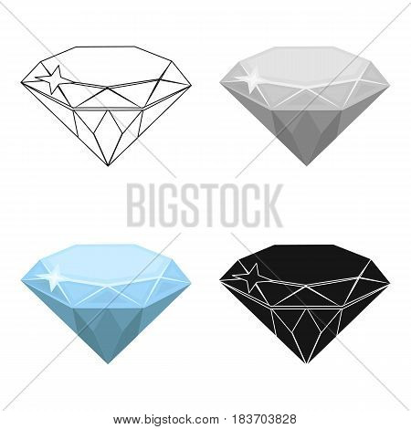 Gem diamond. A valuable prize in the casino.Kasino single icon in cartoon style vector symbol stock web illustration.