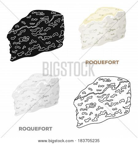 Roguefort.Different kinds of cheese single icon in cartoon style vector symbol stock illustration .