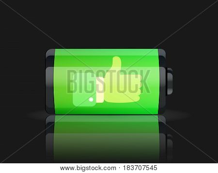 Full battery indicator. isolated on background. Vector illustration. Eps 10.