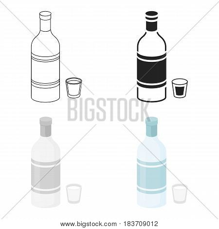Vodka icon in cartoon style isolated on white background. Alcohol symbol vector illustration.