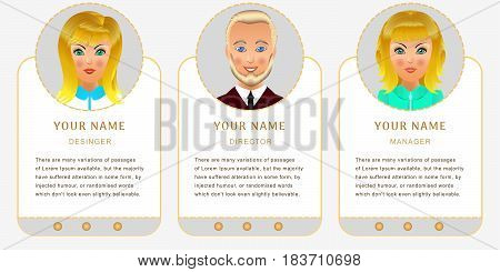 Business characters set. Banners for your web design in business style