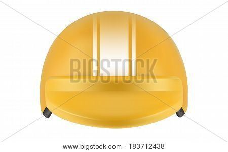 Yellow motocross racer helmet. Helmet for delivery man. Realistic vector