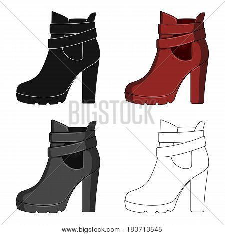 High women red shoes for everyday wear .Different shoes single icon in cartoon style vector symbol stock web illustration.