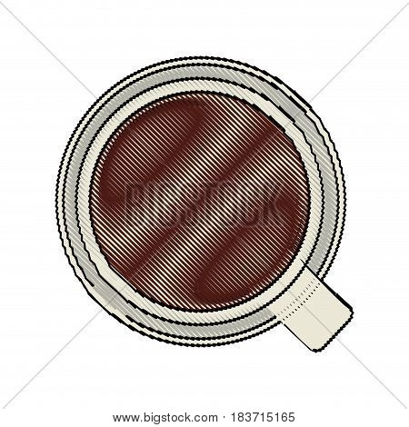 color blurred stripe of top view cup of coffee vector illustration