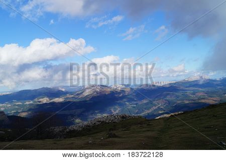 Views of Mount Gorbea, Alava and Vizcaya, Basque Country, Spain