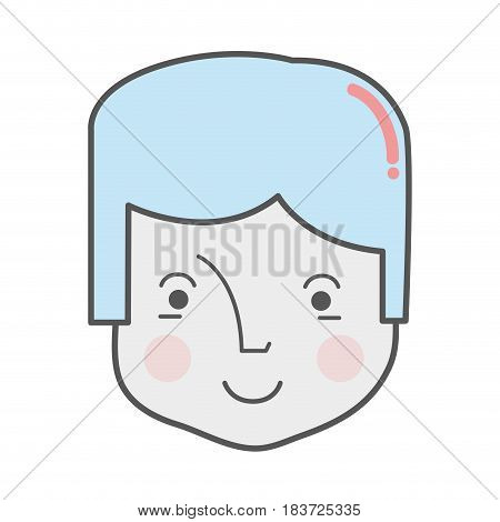 happy man head and nice face, vector illustration