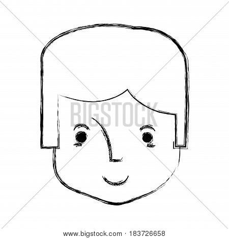 contour happy man head and nice face, vector illustration