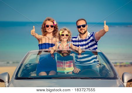 Happy Family Travel By Car