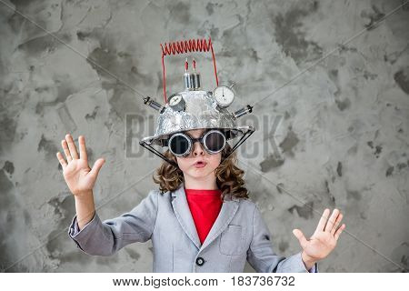 Child With Toy Virtual Reality Headset