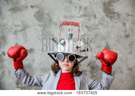 Child With Toy Virtual Reality Headset
