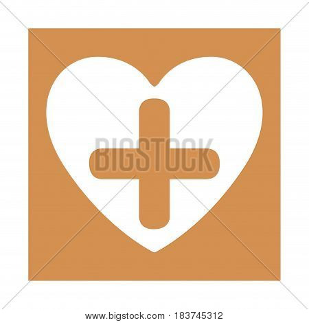 color square frame with heart and cross vector illustration