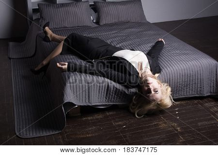 Crime Scene (imitation). Strangled Business Woman