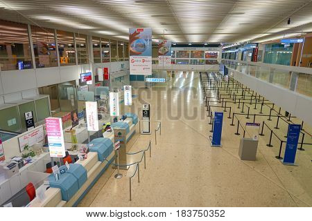 GENEVA, SWITZERLAND - CIRCA SEPTEMBER, 2014: inside Geneva International Airport