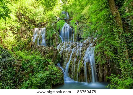 Beautiful Krushuna waterfalls in bulgaria at spring